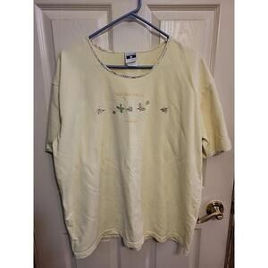 Vintage Embroidered Niagra Falls Canada Cityscape S/S Fleece Shirt Size Xlg